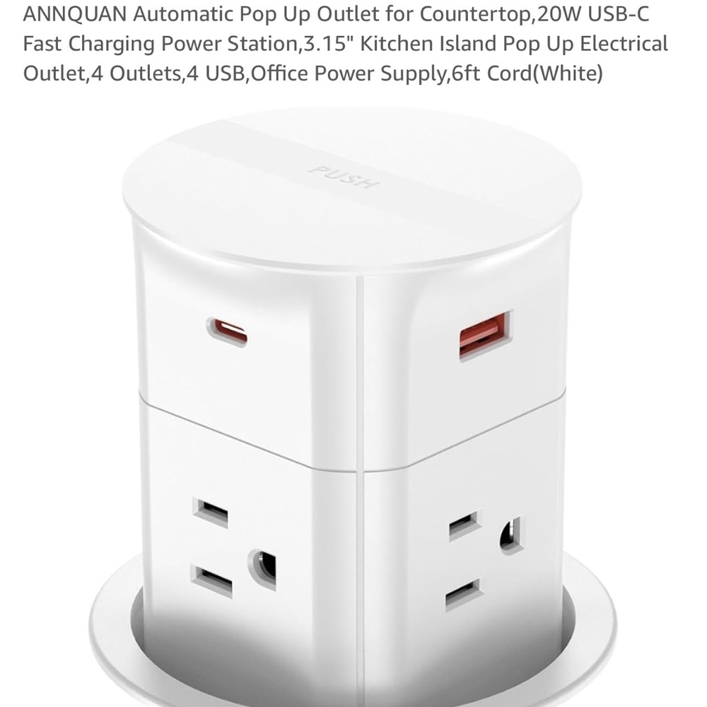 Automatic pop up outlet for countertop